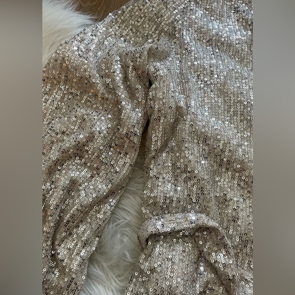 12th Tribe Champagne Sequin Dress Size Small (4-6) - Picture 5 of 7